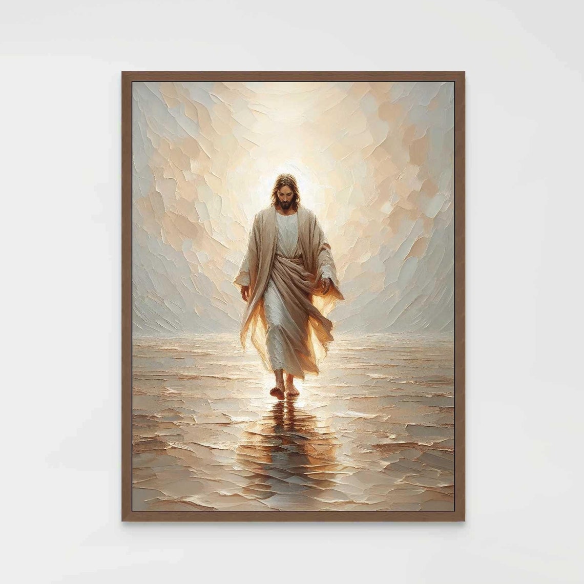 Jesus Walking On Water, Christian Watercolor Art