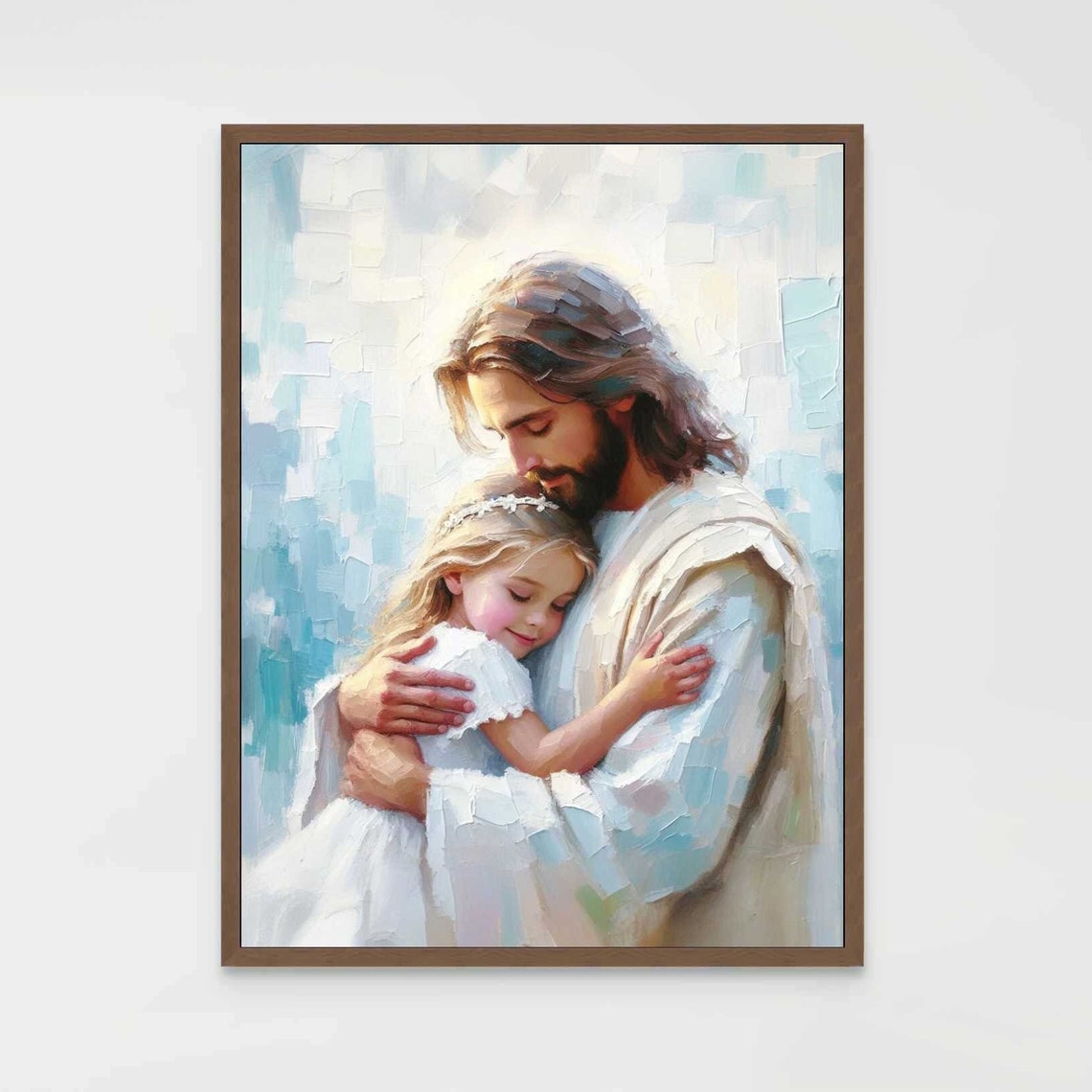 Jesus And Girl, Christian Wall Art Print