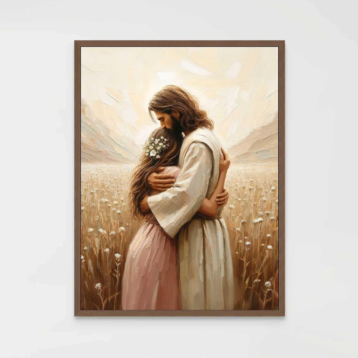 Loved By Him Christian Jesus Hugging Woman