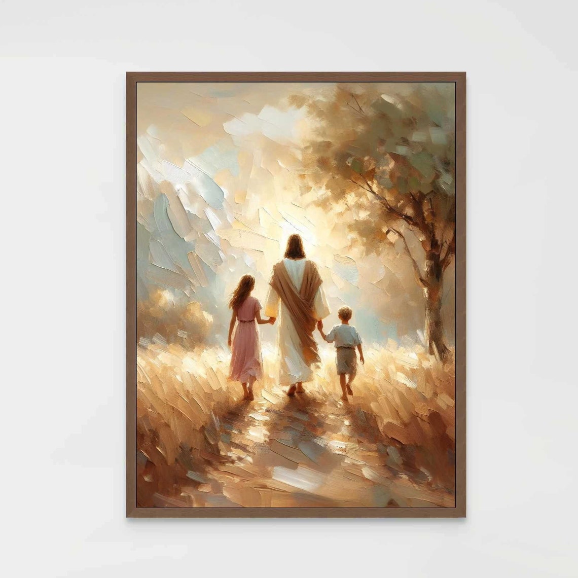 Jesus With Children, Christian Nursery Art Print