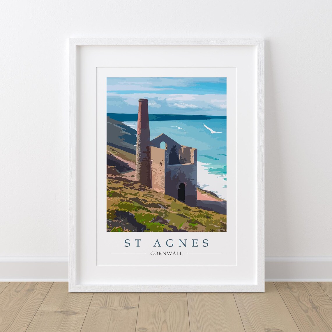 St Agnes Cornwall Travel Poster, Wheal Coates Mine - Image 2