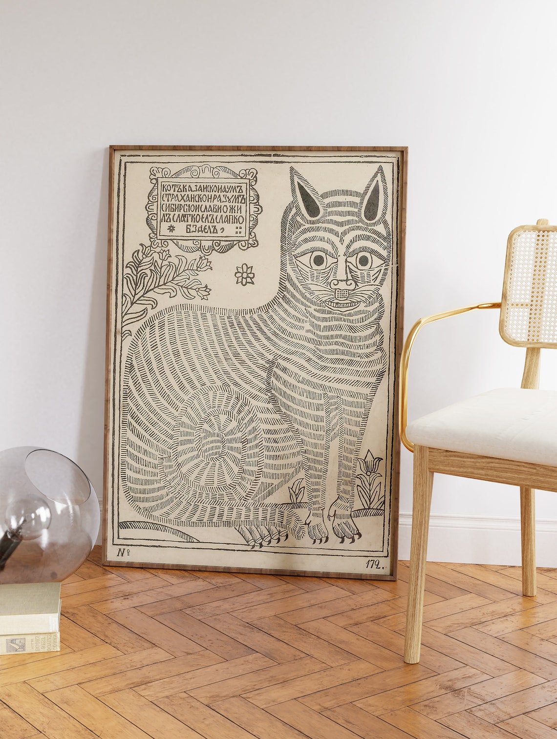 Cat Line Art Sketch Art Print - Image 2