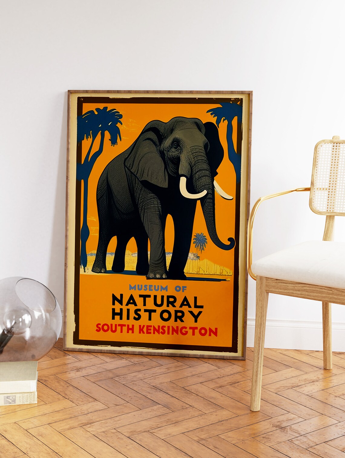 Vintage Museum Of Natural History Elephant Poster - Image 2