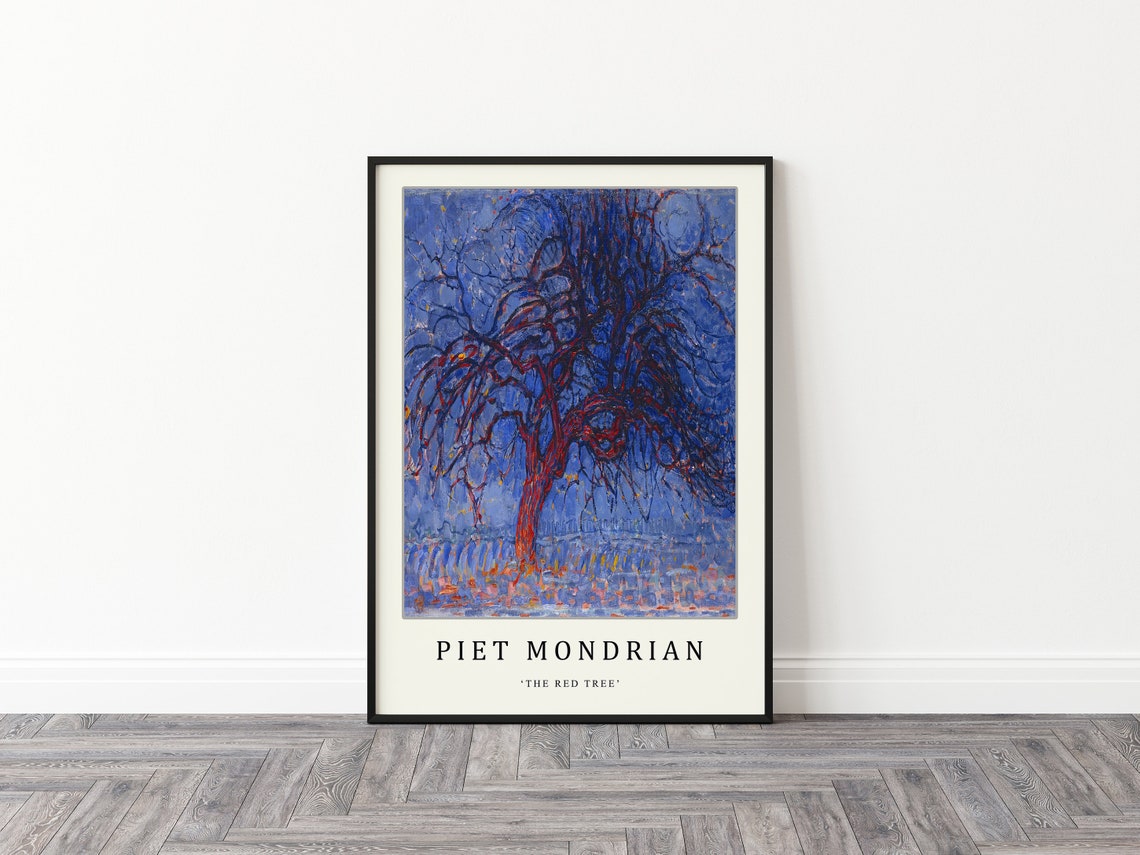 Piet Mondrian The Red Tree Expressionist Blue Tree Art Poster - Image 2