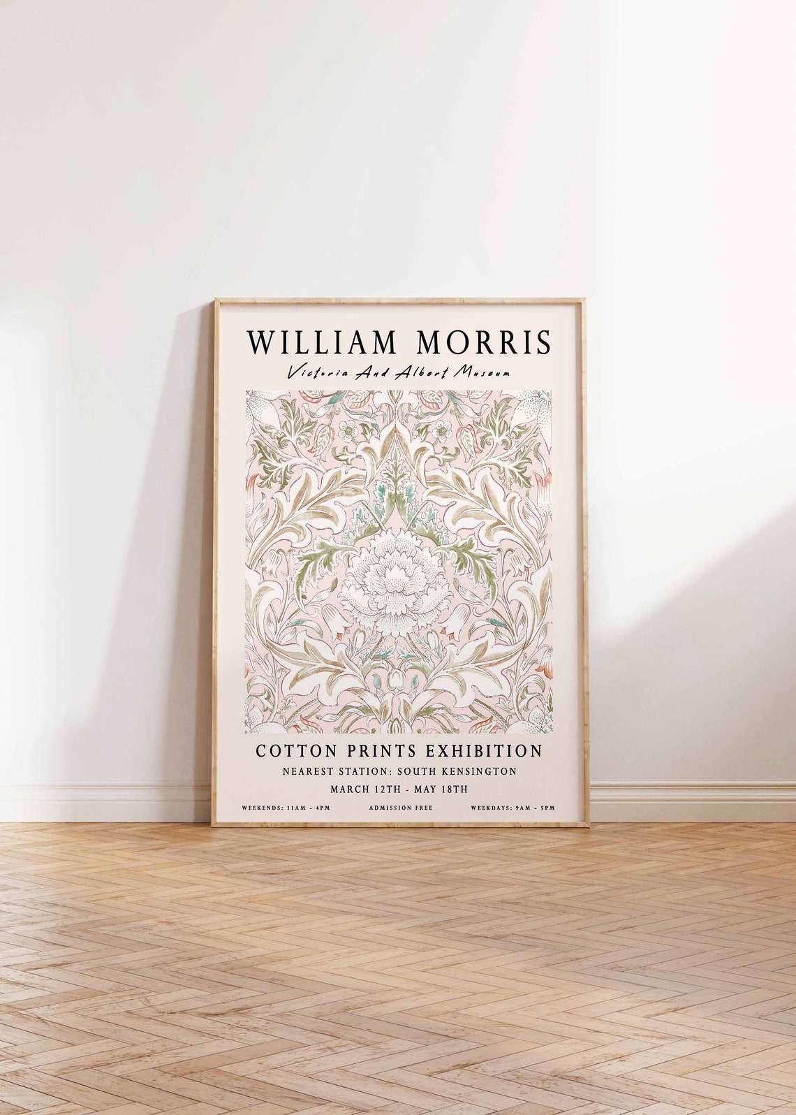 William Morris Cotton Prints Exhibition Floral Art Beautiful Poster - Image 3