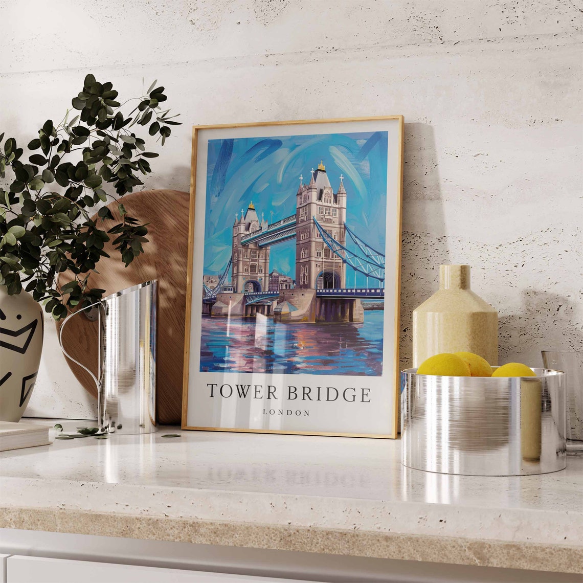 Tower Bridge Poster London Print London Art London Poster London Travel Print William Morris Print Vintage Decor Retro Travel Art - Image 2