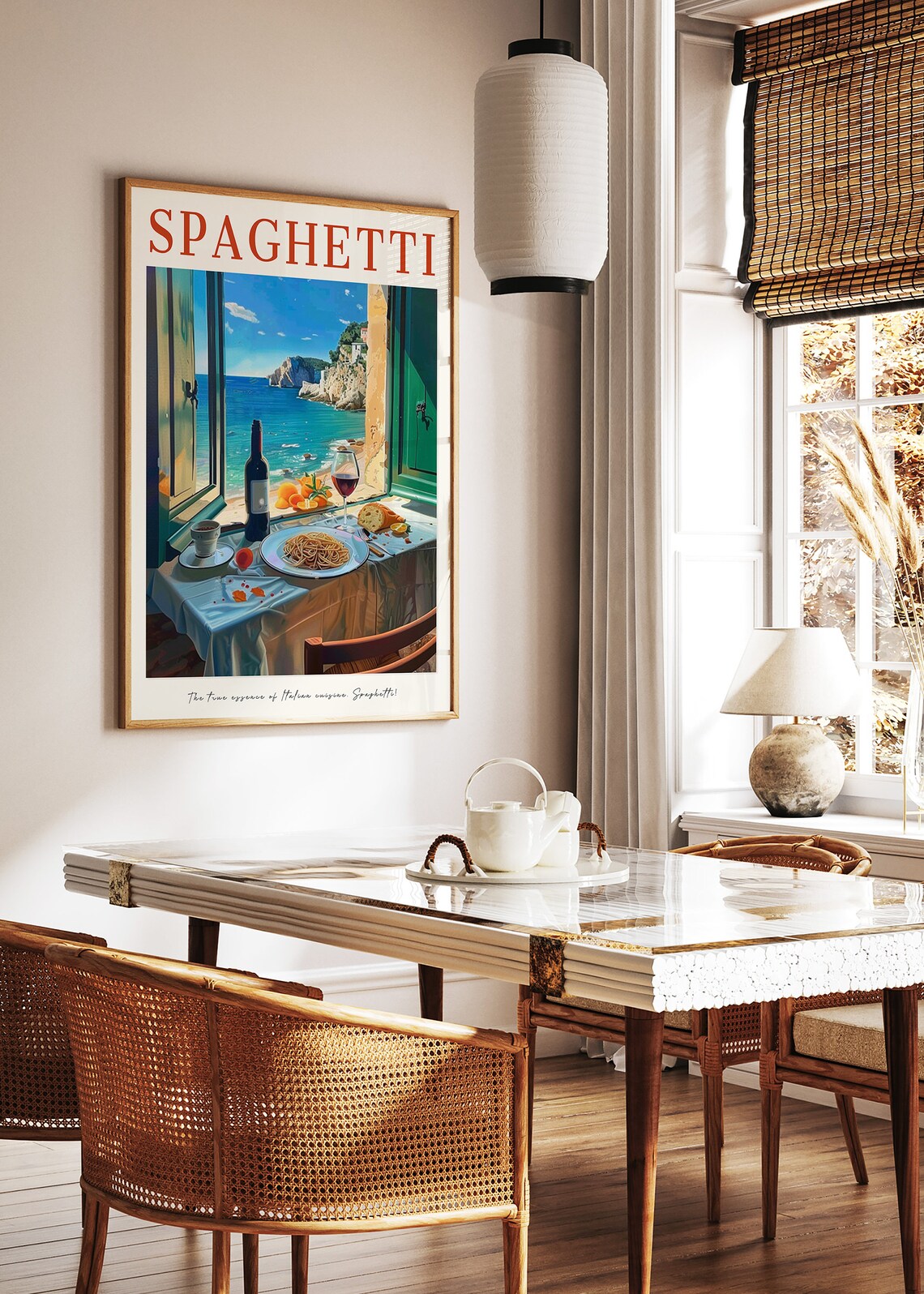 Spaghetti Vintage Food Print, Italian Kitchen Art - Image 2