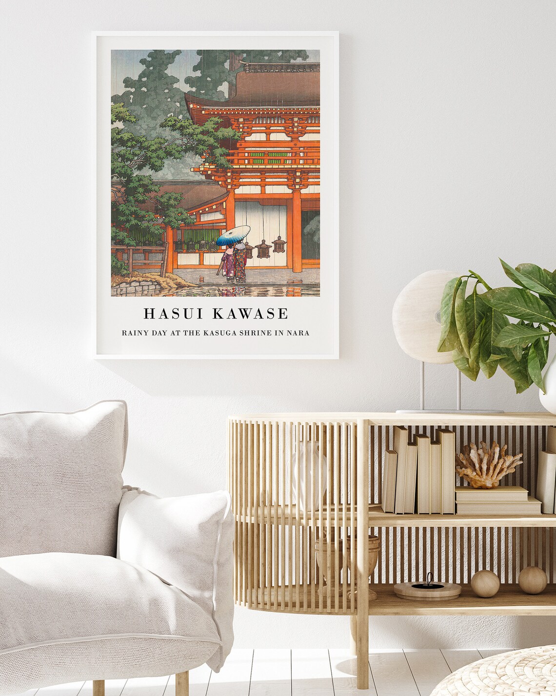 Hasui Kawase Rainy Day Kasuga Shrine Art Print - Image 2