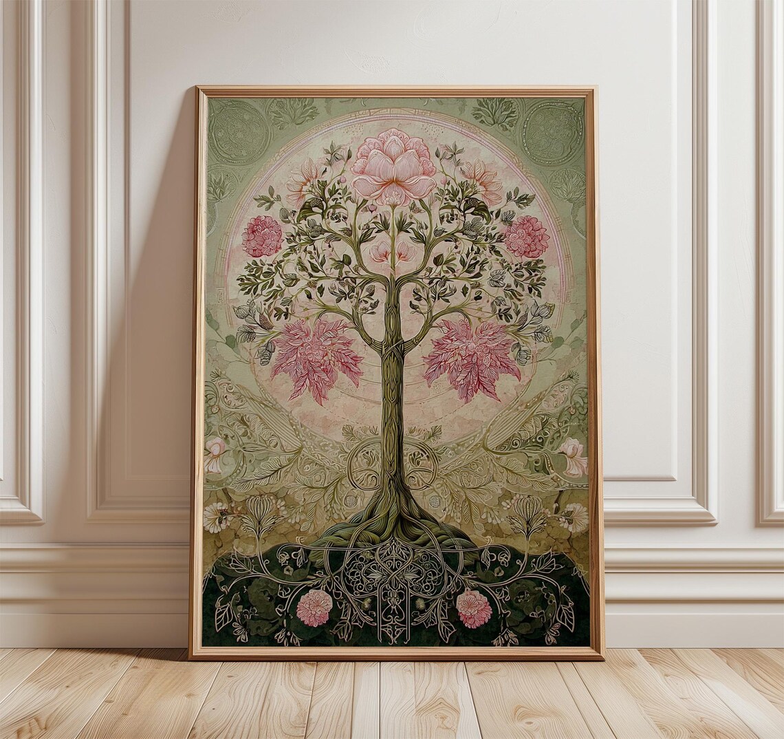 Tree Of Life Poster, Botanical Boho Art Print
