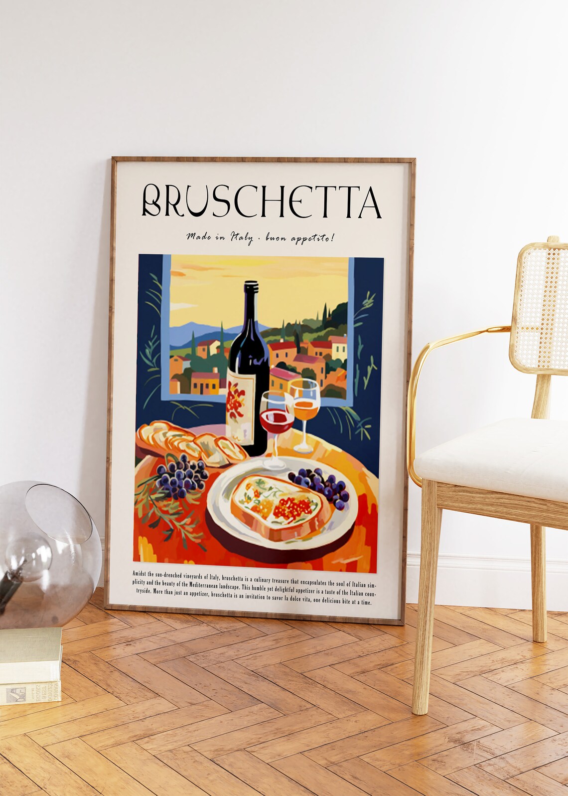 Italian Bruschetta Food Poster, Kitchen Decor Art - Image 2