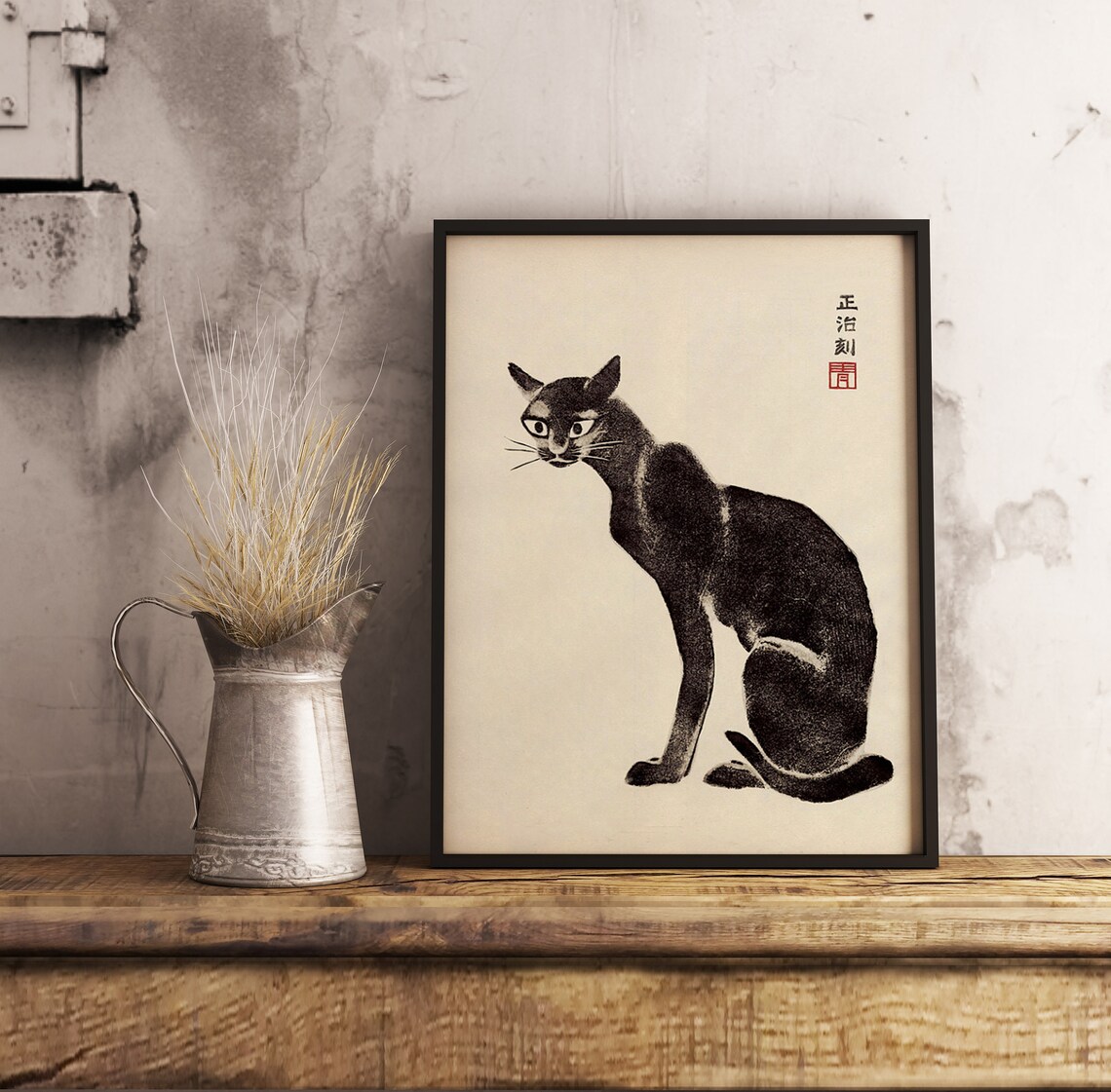Japanese Cat Art Print, Oriental Cat Decor - Image 3
