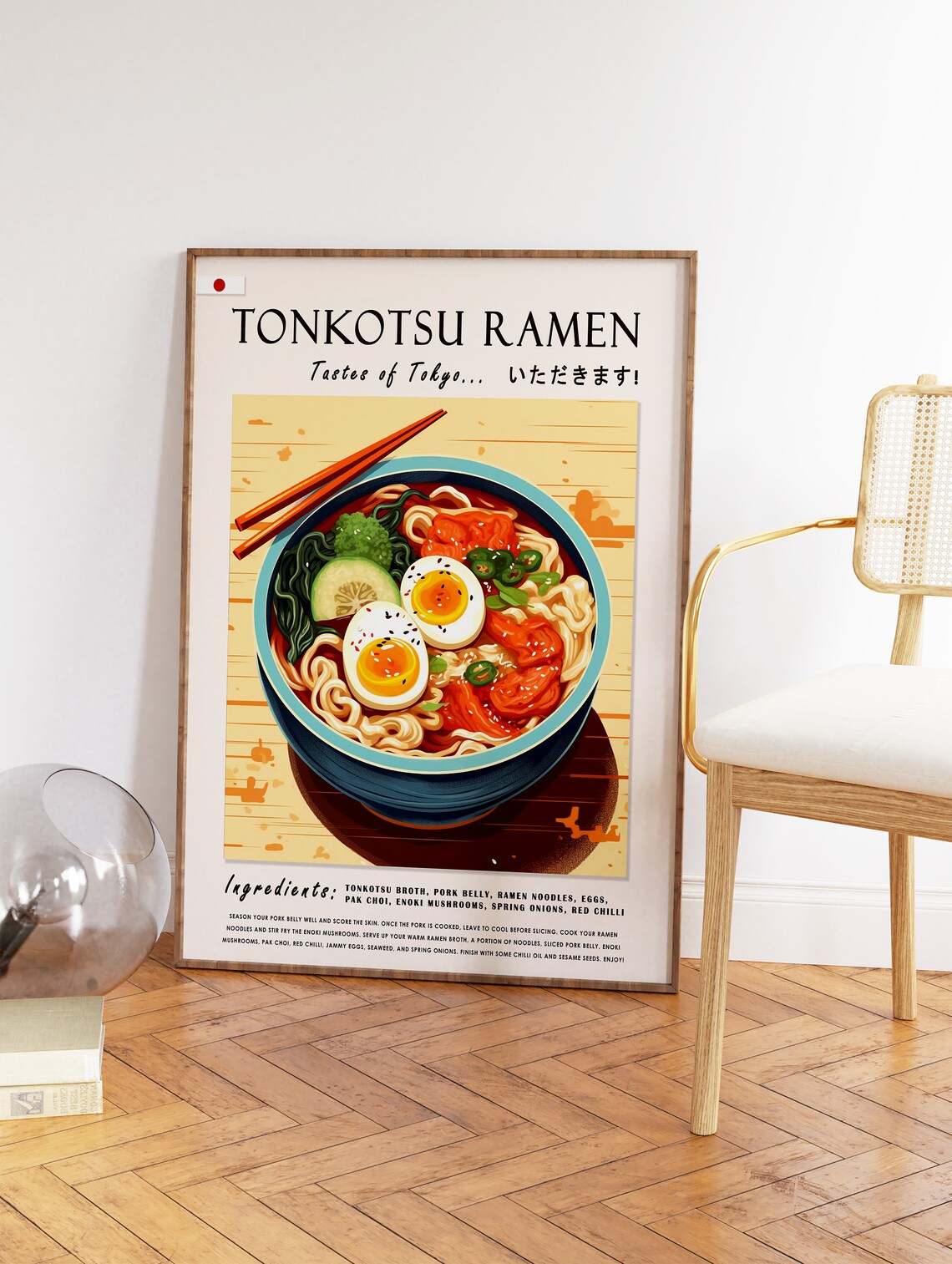 Japanese Tonkotsu Ramen Poster, Kitchen Decor - Image 2