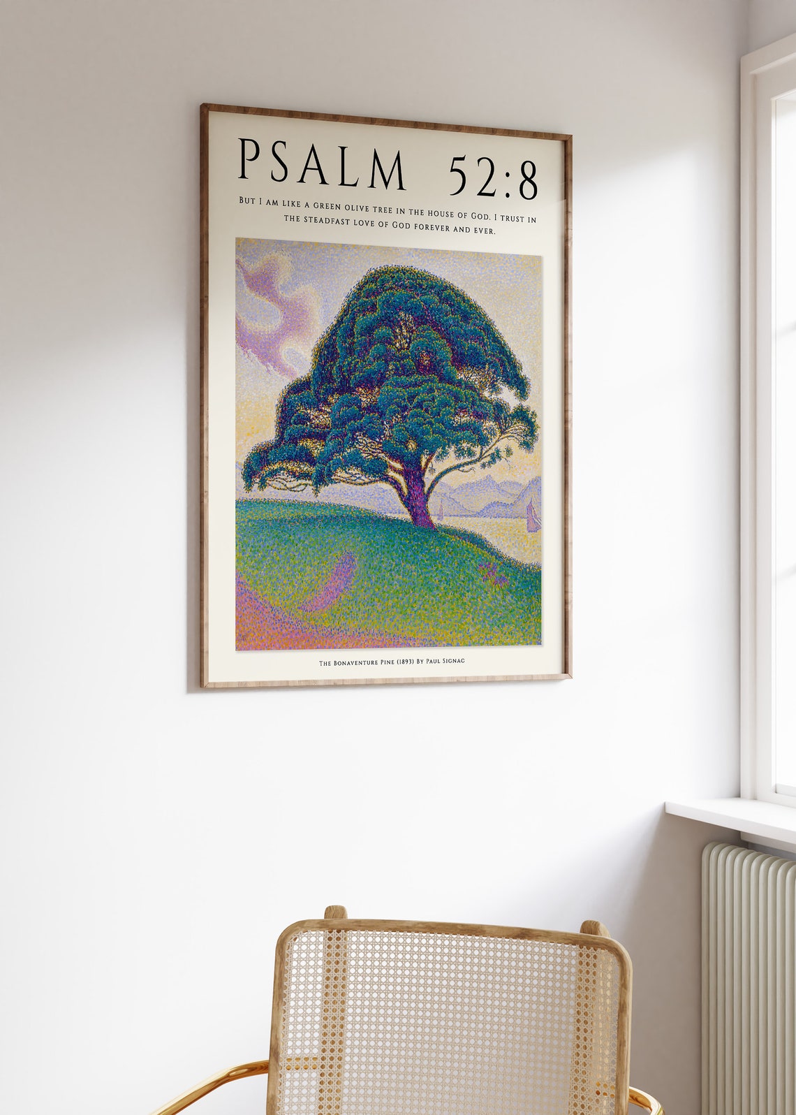 Psalm 52:8 Green Olive Tree Paul Signac Pointillism Faith Poster - Image 2
