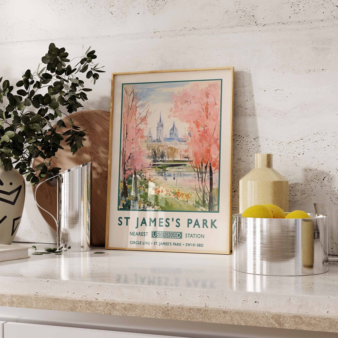 St James's Park Vintage London Art Print - Image 2