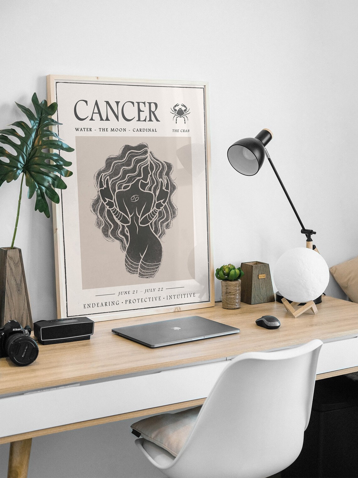 Cancer Star Sign Boho Astrology Art Print - Image 2