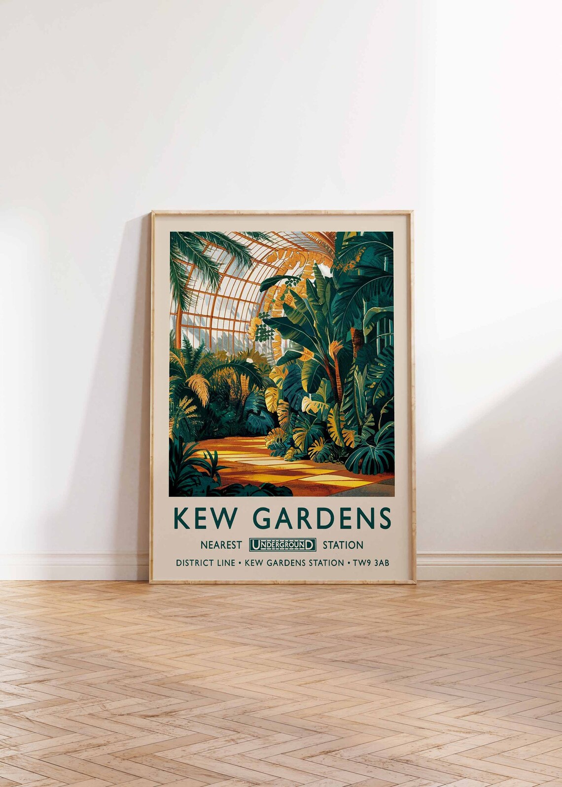 Kew Gardens London Underground Palm House Vintage Railway Poster - Image 2