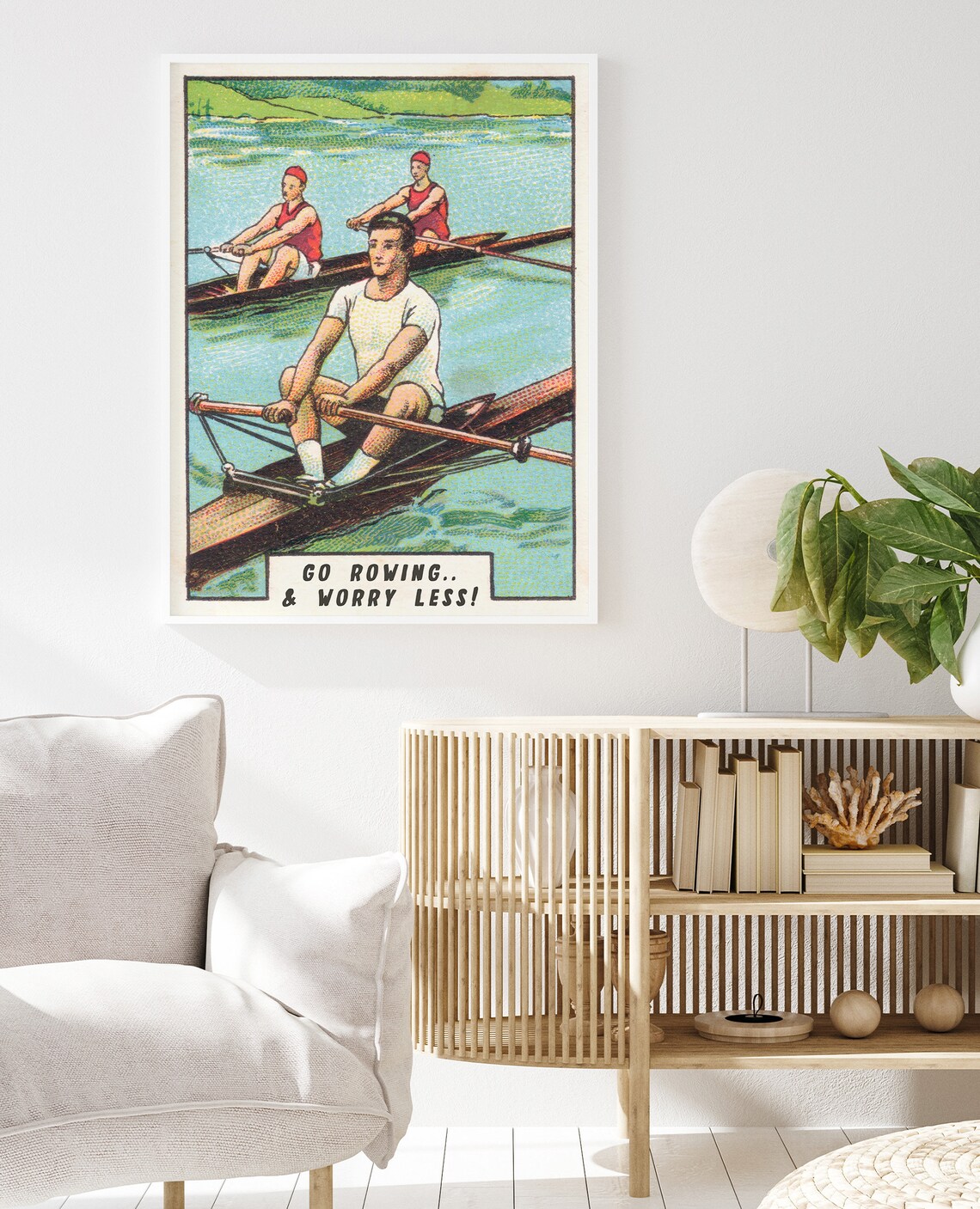 Rowing Vintage Sports Art Print, Retro Hobbies - Image 2