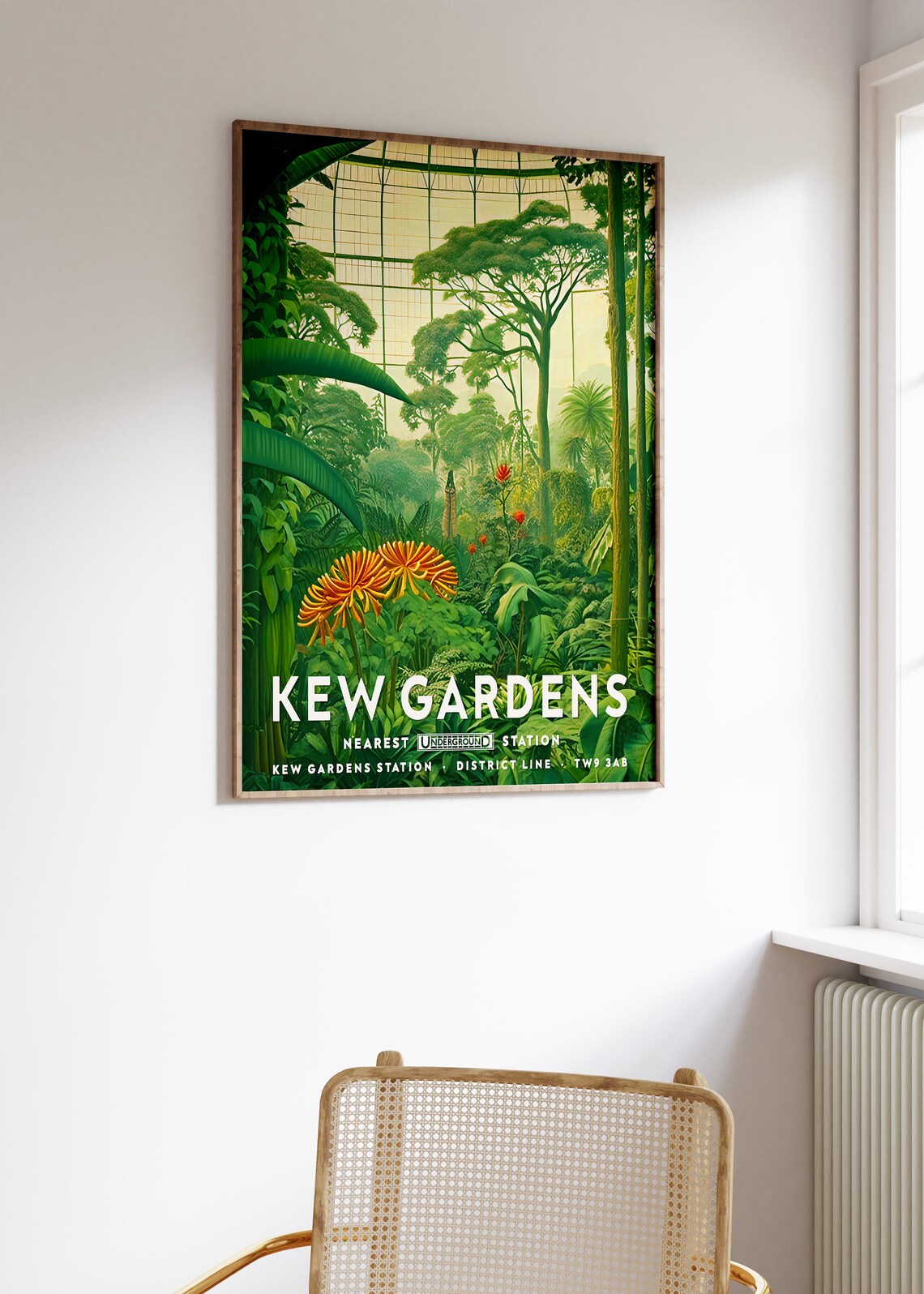 Kew Gardens Palm House Jungle London Underground Vintage Travel Poster - Image 3