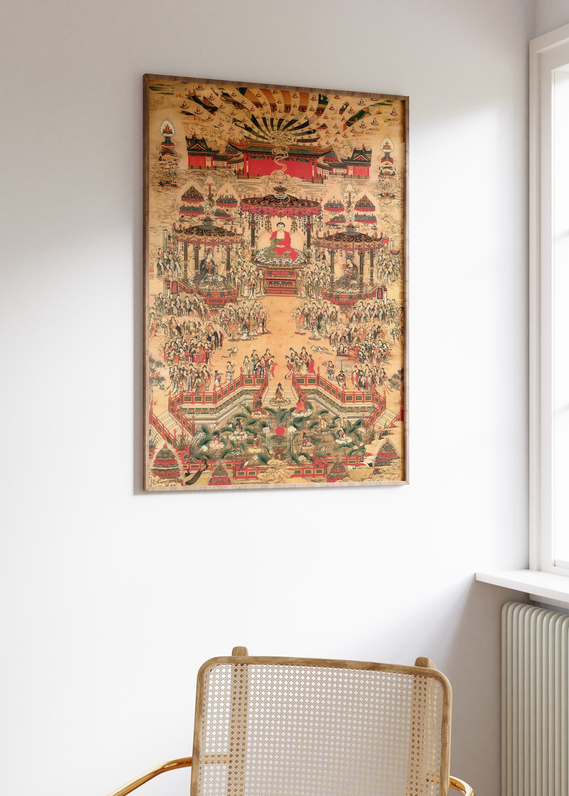 Buddhist Temple Assembly Intricate Chinese Temple Art Poster - Image 2