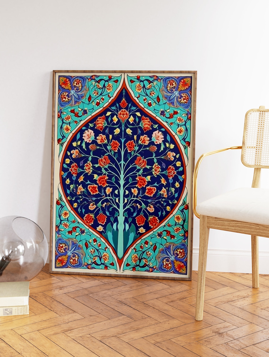 Islamic Floral Pattern Poster, Arabic Calligraphy Art Print - Image 2