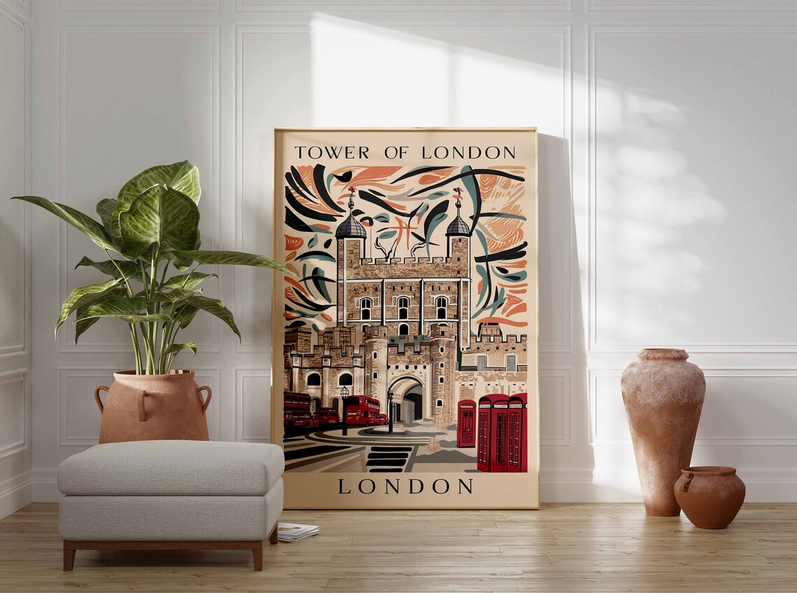 Tower Of London Vintage Travel Poster Art Print - Image 3