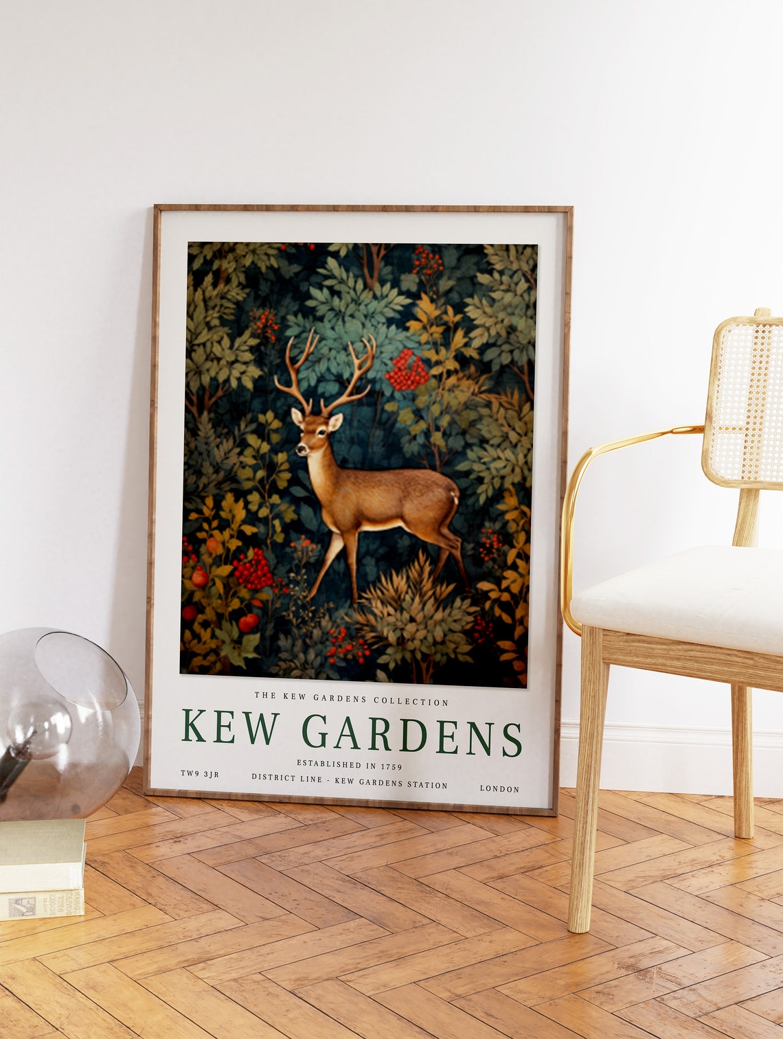Kew Gardens London Stag Deer Woodland Botanical Collection Wall Art - Image 2