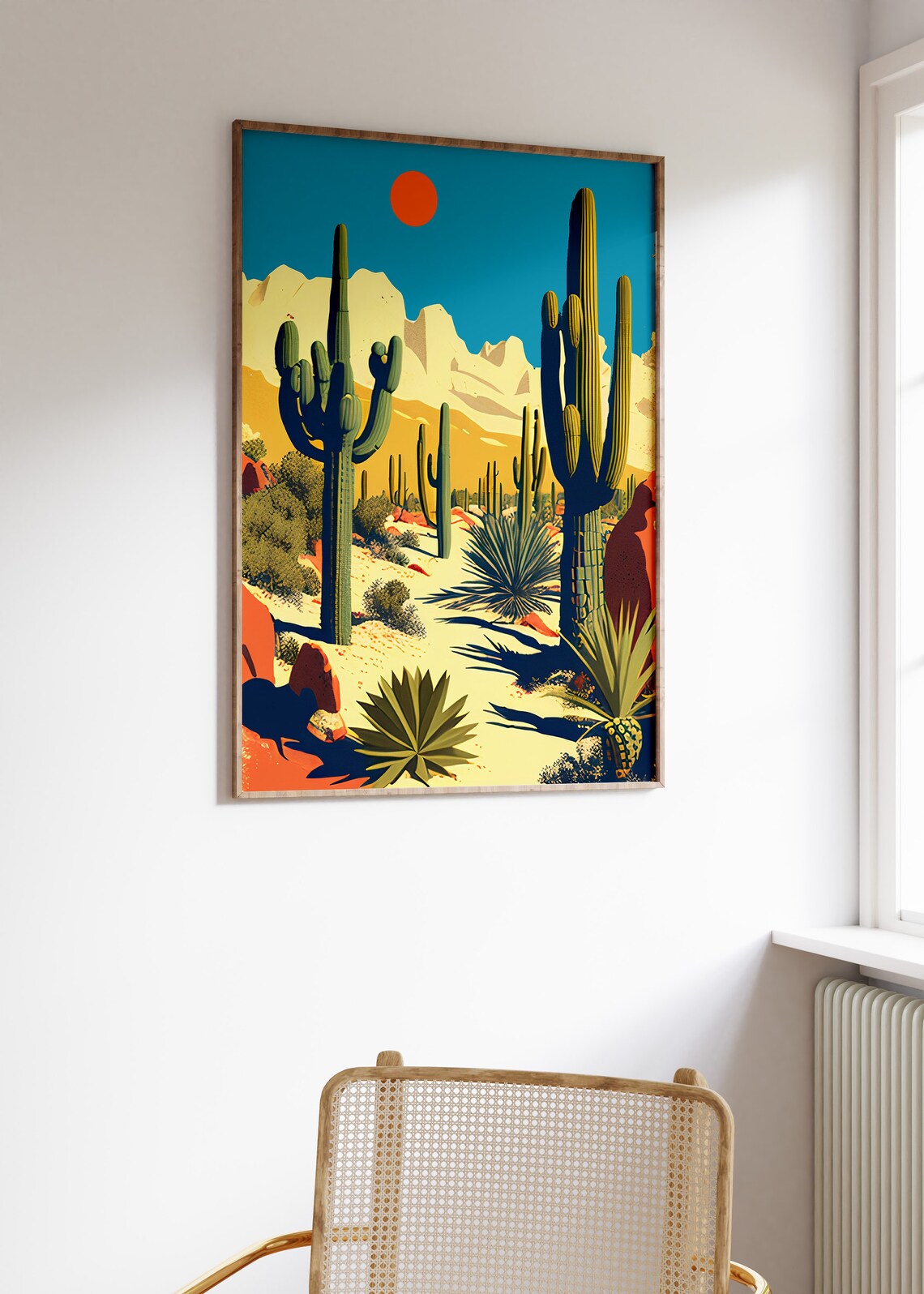 Saguaro Cactus Desert Sunset Southwestern Landscape Art Poster - Image 3