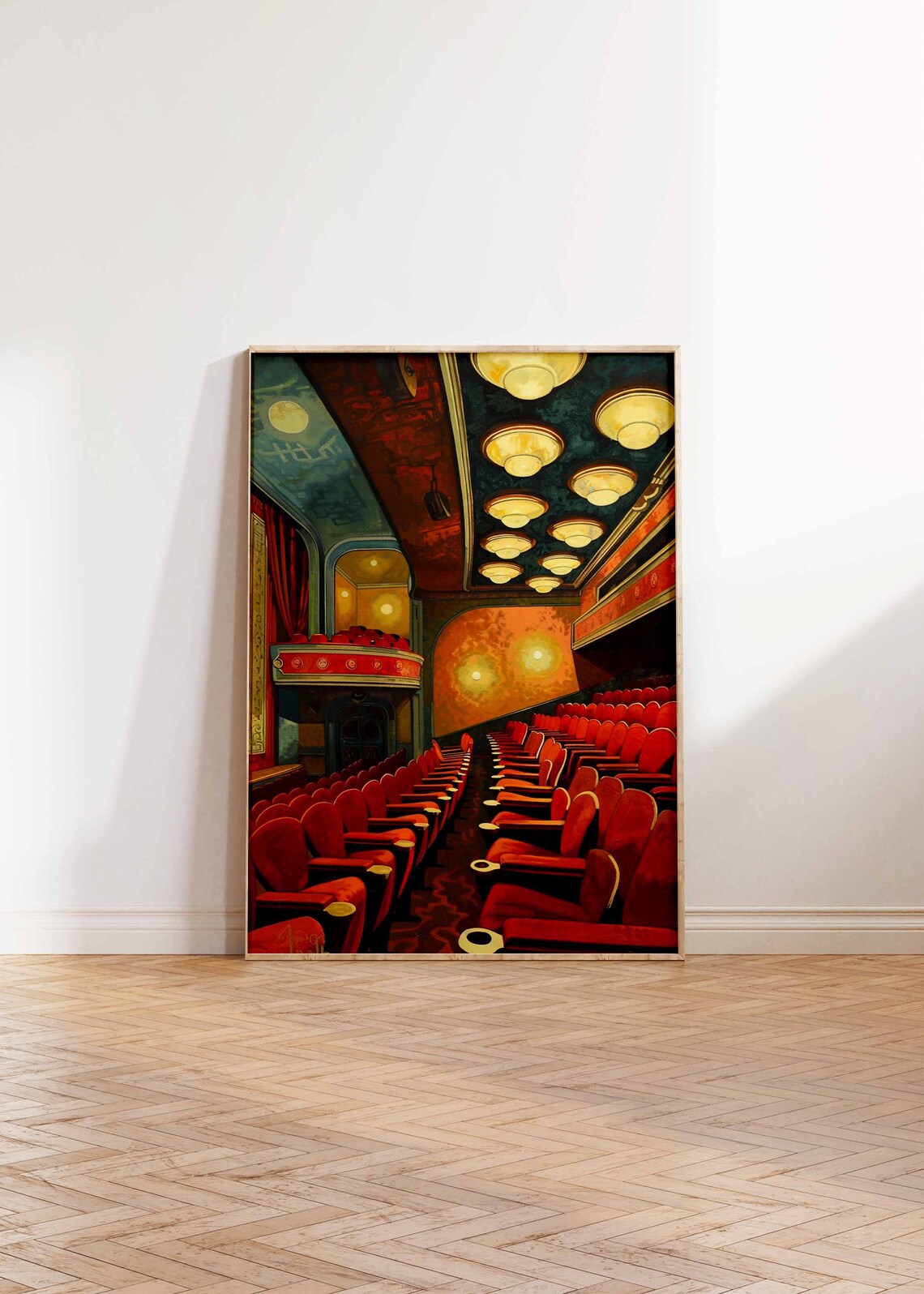 Grand Vintage Theater Auditorium Ornate Ceiling Classic Movie Art Poster - Image 2