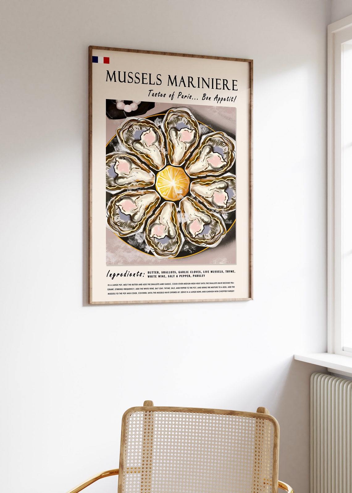 French Mussels Food Poster Food Art Paris Print Kitchen Poster French Food Art French Cuisine Retro Print Food Gift A1a2a3a4 - Image 2