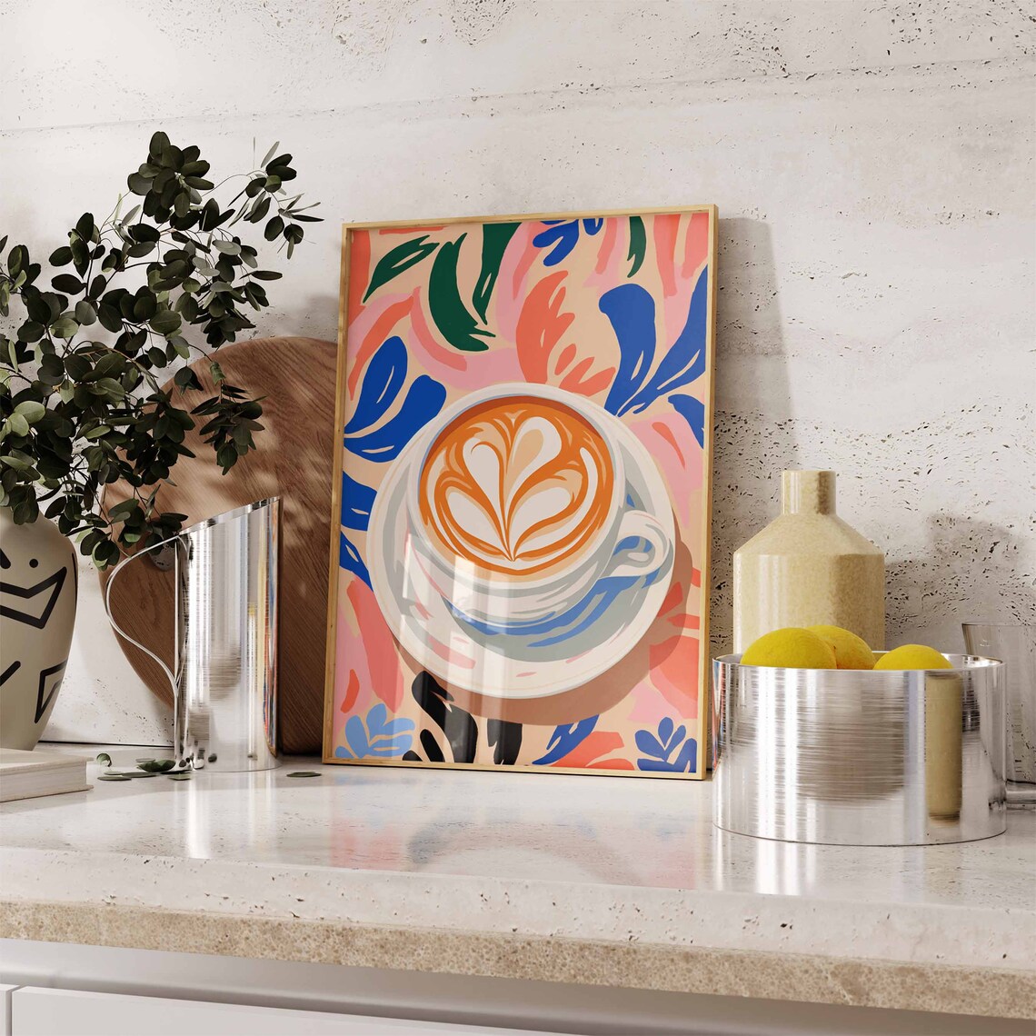 Retro Coffee Print, Vintage Floral Kitchen Art Print - Image 2