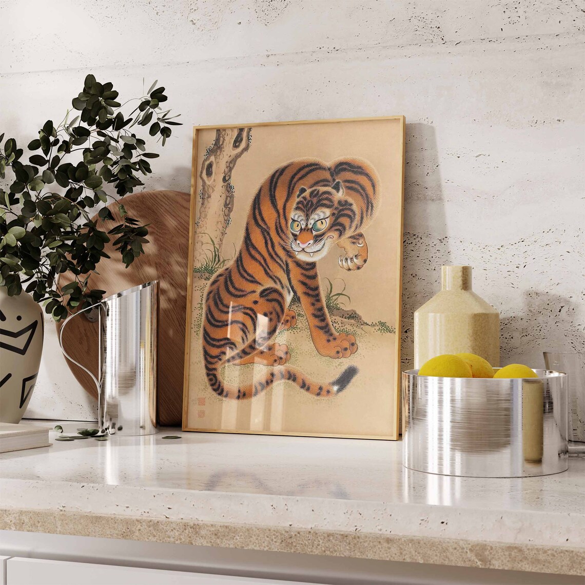 Vintage Japanese Tiger Ukiyo-e Style Jungle Wildlife Art Poster - Image 3