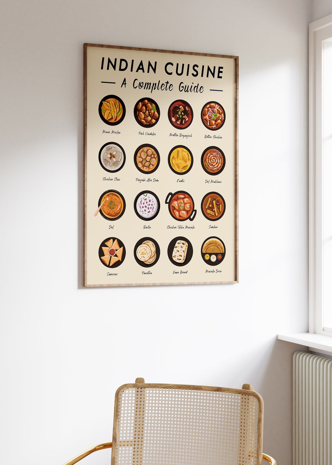 Indian Food Art Print Indian Cuisine Wall Art Food Art Food Poster Recipe Poster Kitchen Poster Retro Print Food Gift A1a2a3a4 - Image 2