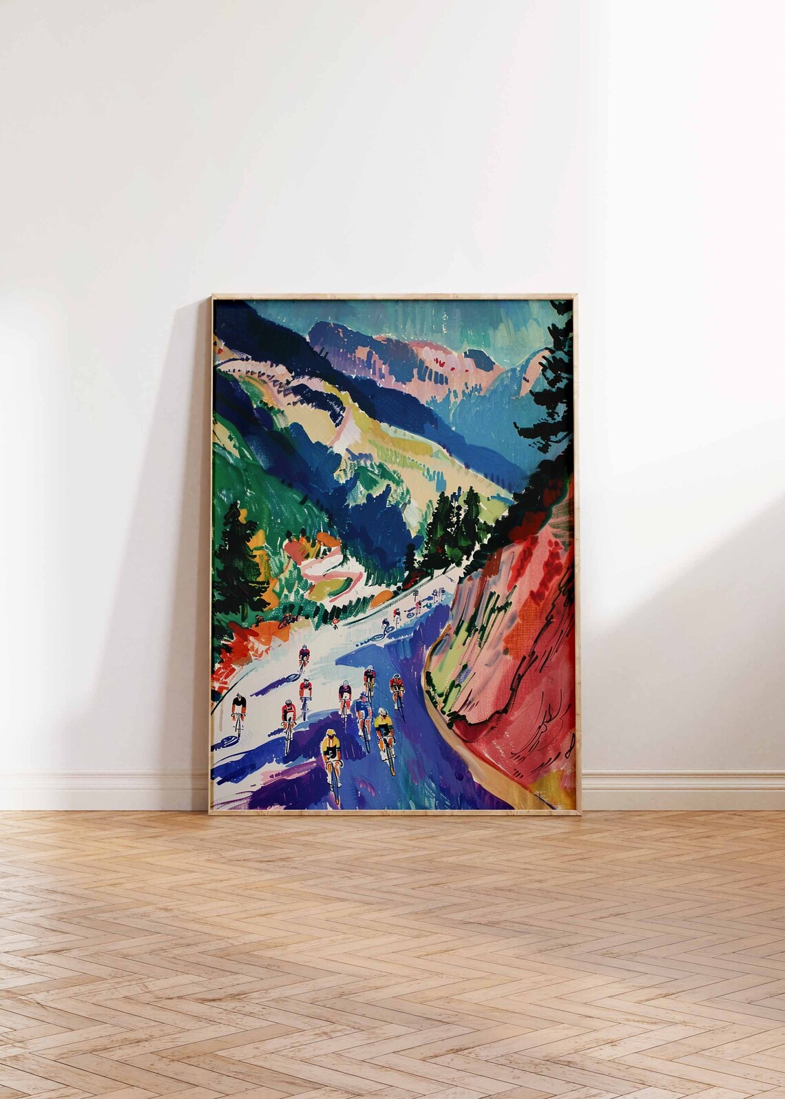 Cyclists Mountain Race Colorful Peloton Road Cycling Sports Poster - Image 2