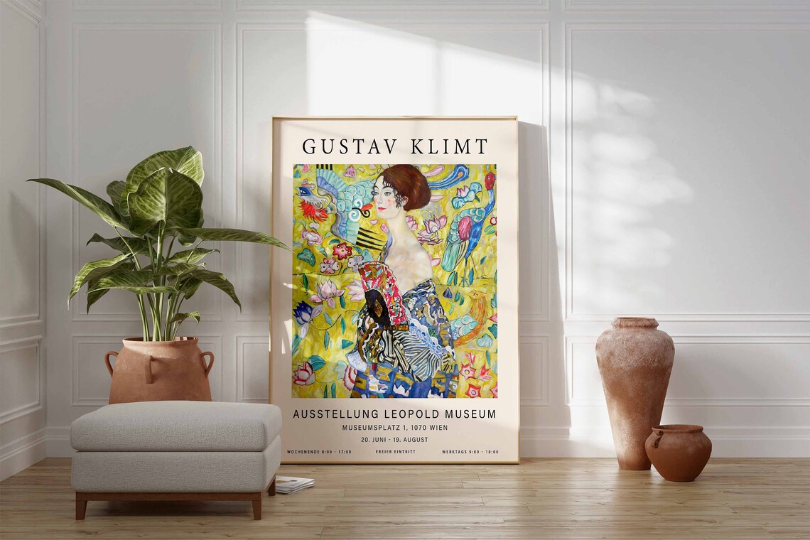 Gustav Klimt Lady With A Fan Leopold Museum Vienna Exhibition Poster - Image 3