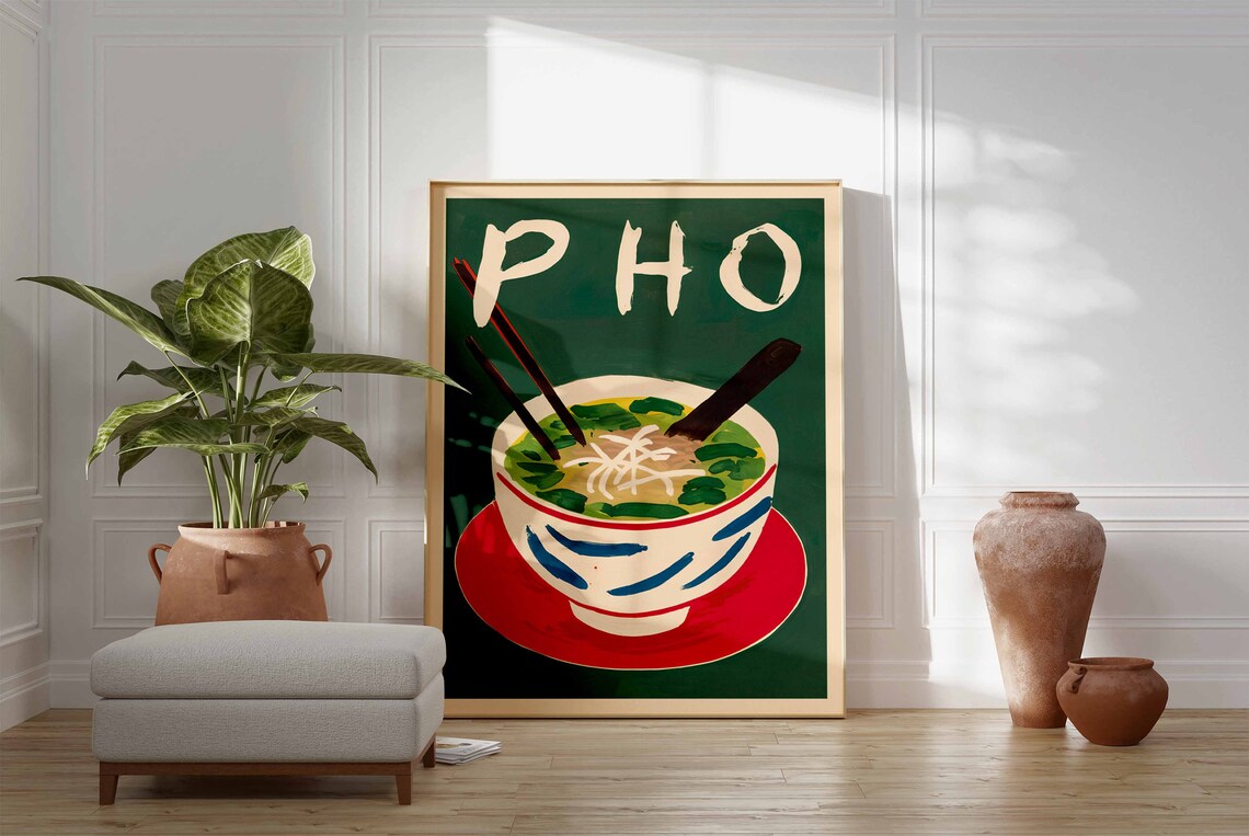 Pho Poster, Vietnamese Food Art Kitchen Decor - Image 3