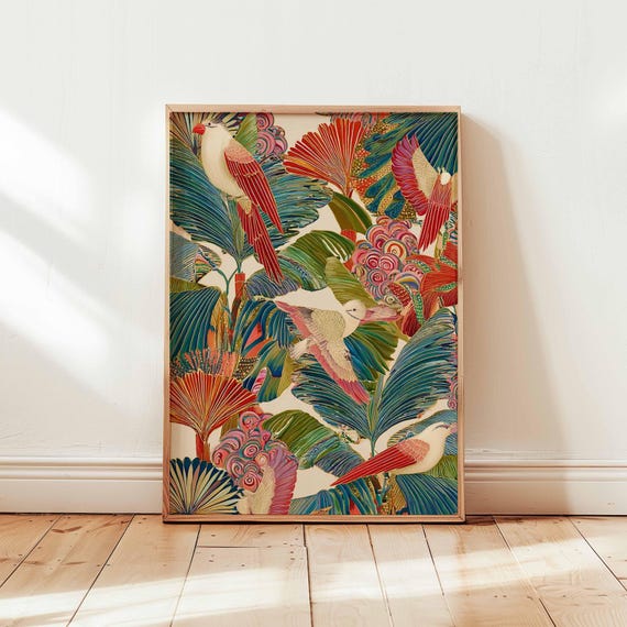 Tropical Poster Botanical Nature Prints Jungle Wall Art Posters Leaves Decor Green Plant Print Exotic Gift