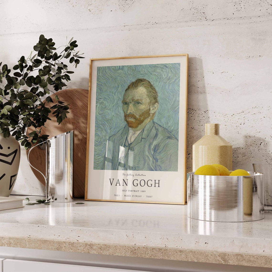 Van Gogh Self Portrait 1889 Artist Portrait Gallery Art Print - Image 3
