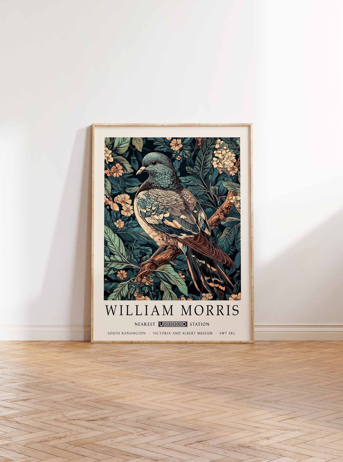 William Morris Pigeon Vintage Dark Branch Botanical Art Poster - Image 2