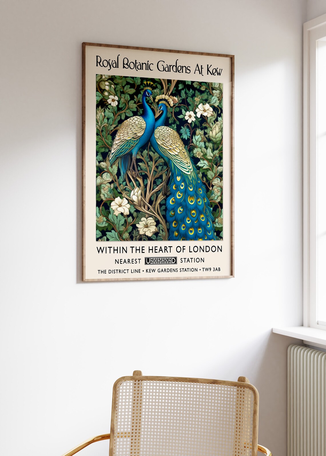 William Morris Peacock Print, Vintage Floral Poster - Image 3