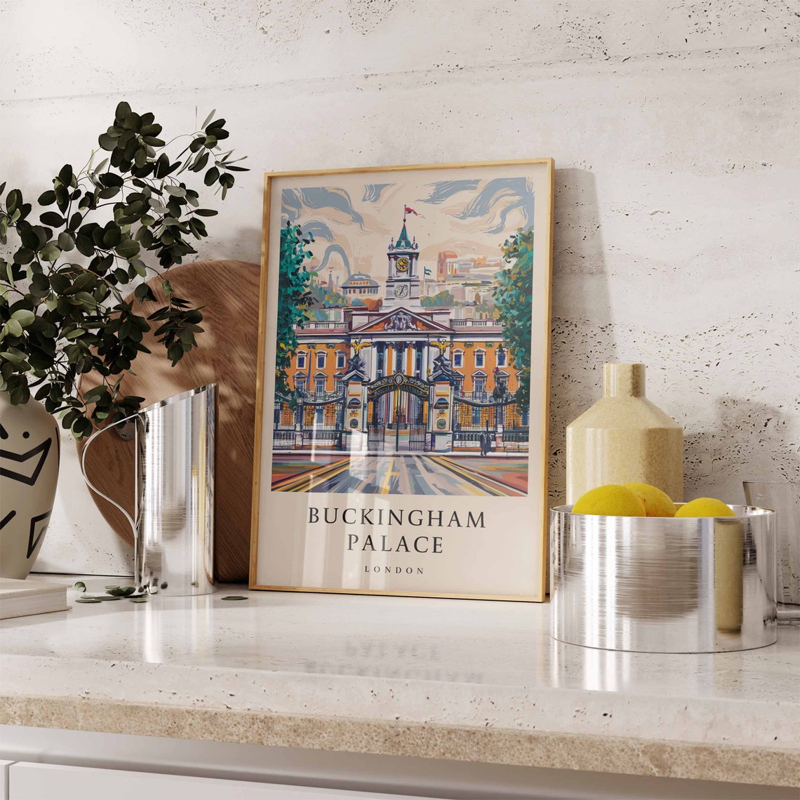 Buckingham Palace Front Gates London Royal Residence Art Poster - Image 3