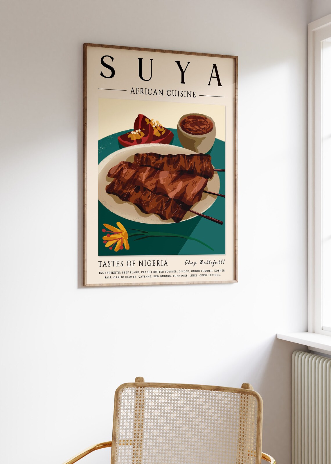 Nigerian Suya Food Travel Poster, Kitchen Decor - Image 3