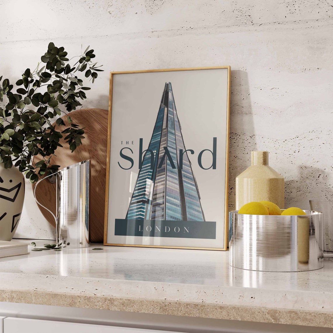 The Shard Poster London Print London Art London Poster London Travel Print William Morris Print Retro London Art - Image 2