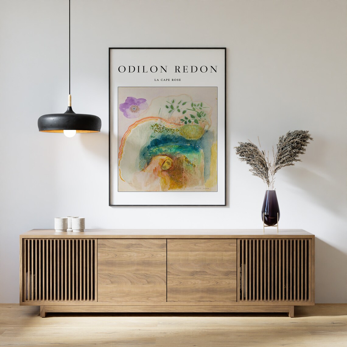 Odilon Redon La Cape Rose Symbolist Watercolor Floral Dreamscape Art Poster - Image 2