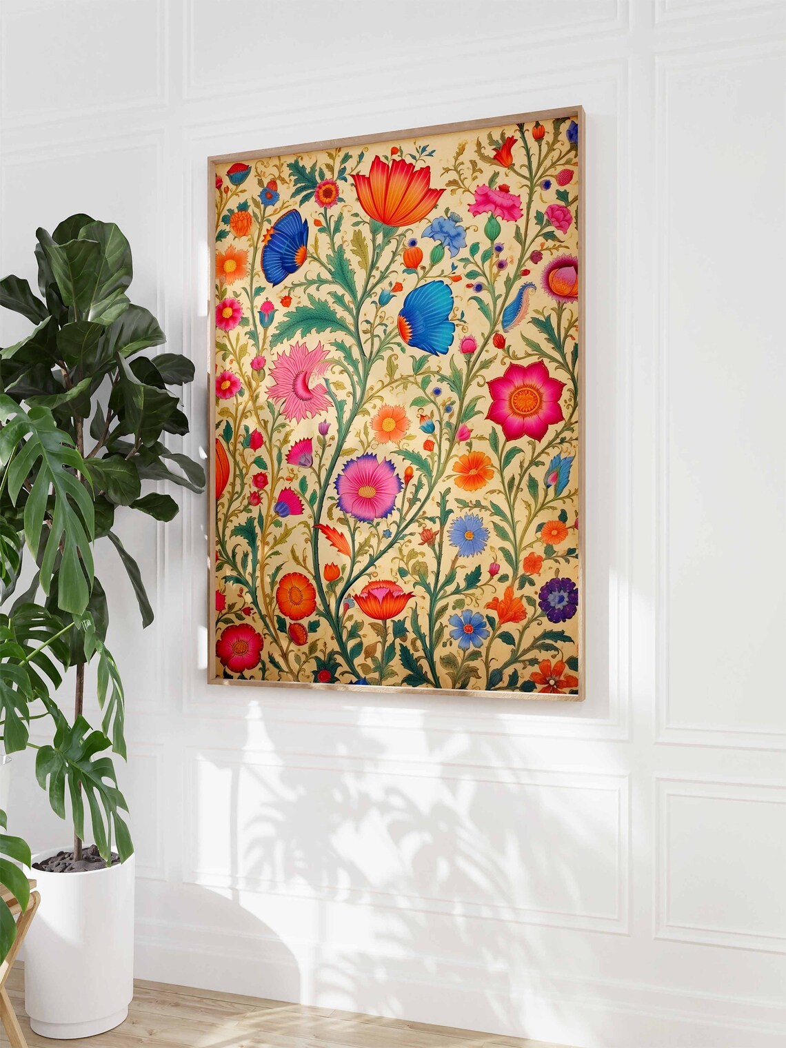 Indian Floral Botanical Garden Flower Pattern Vintage Art Poster - Image 3