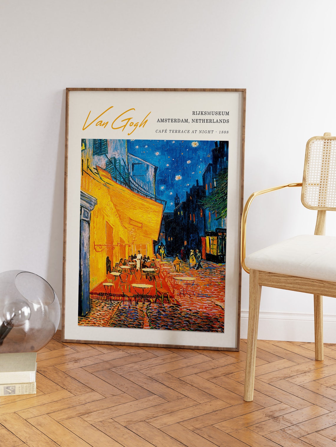 Van Gogh Cafe Terrace at Night 1888 Starry Exhibition Poster - Image 3