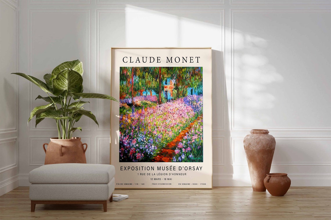 Claude Monet Artists Garden Musee Dorsay Exhibition Art Poster - Image 2