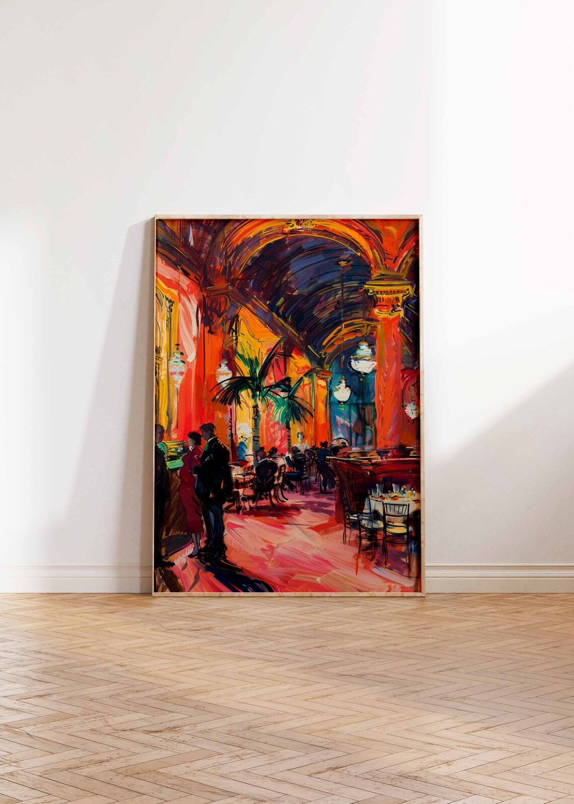 Casino Night Crowded Tables Arches Vibrant Nightlife Art Poster - Image 2
