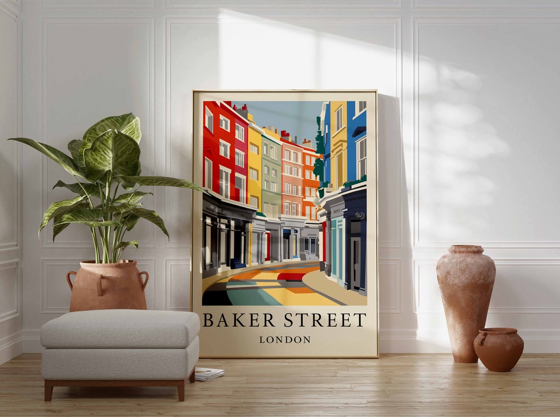 Baker Street Poster London Print London Art London Poster London Travel Print William Morris Print Retro London Art - Image 3