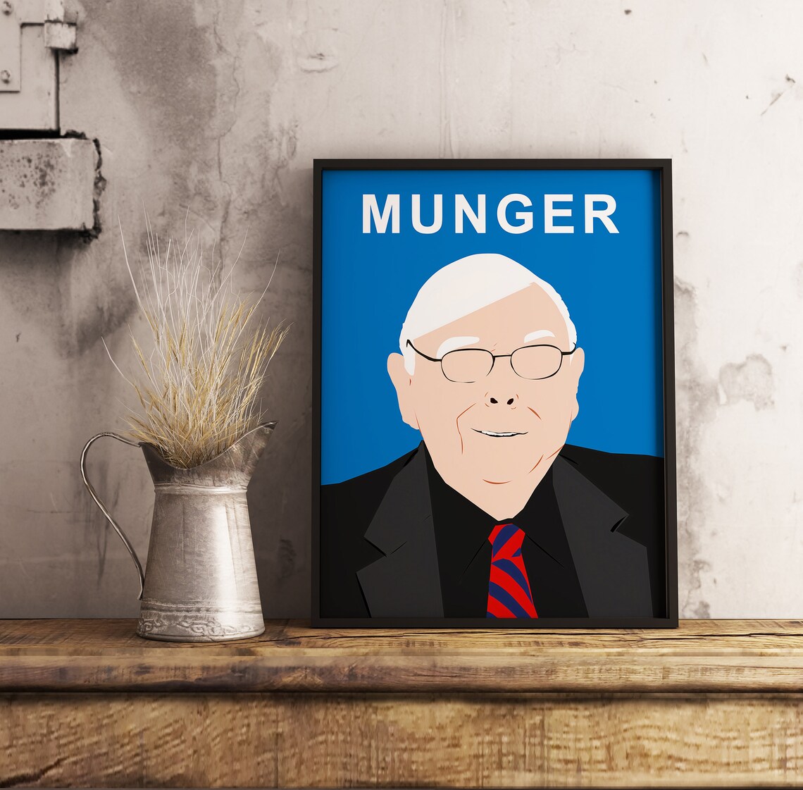 Charlie Munger Minimalist Stock Market Art Print - Image 3