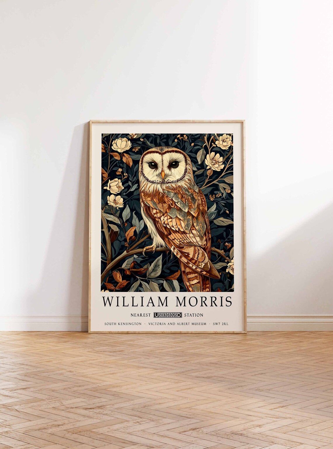 William Morris Owl Poster, Vintage Floral Art Print - Image 2